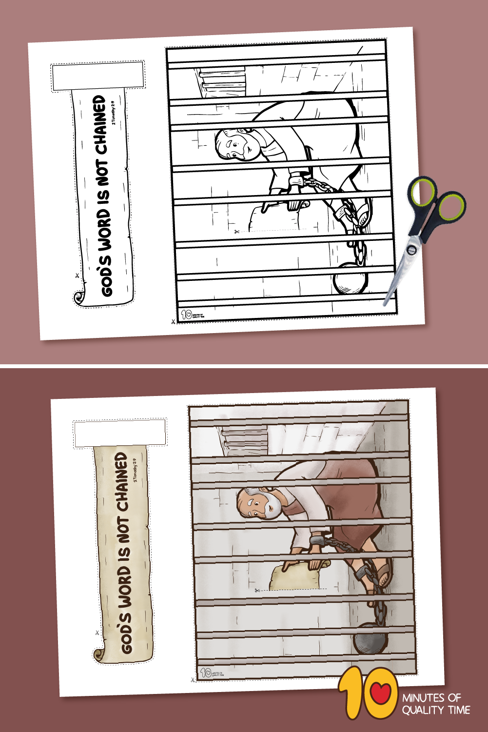 God’s Word is Not Chained crafts printables