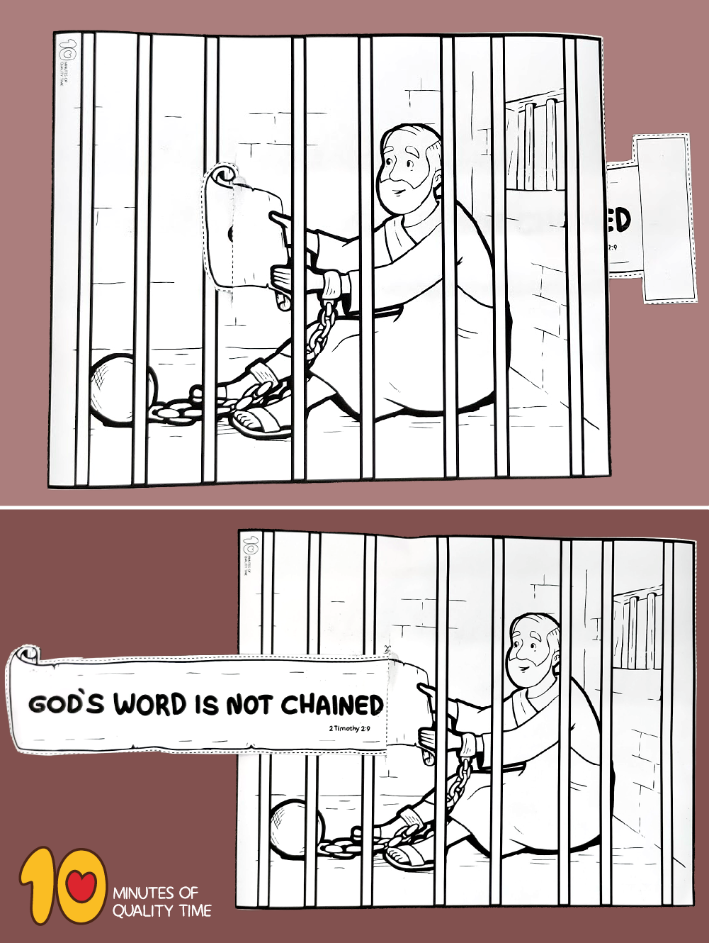 God’s Word is Not bound Sunday school craft