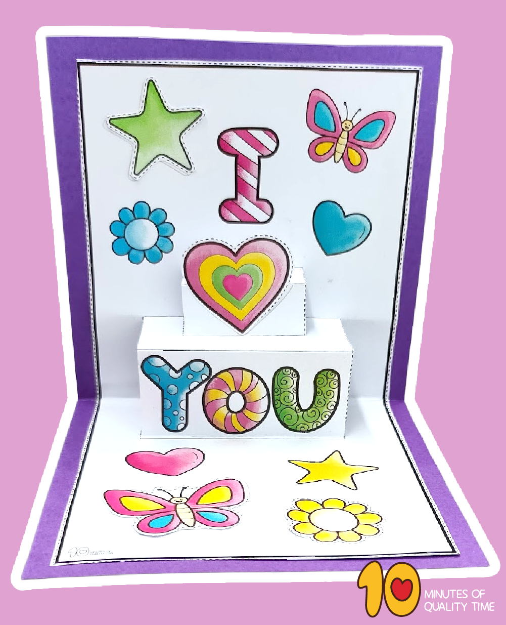 Valentines day pop up card template
