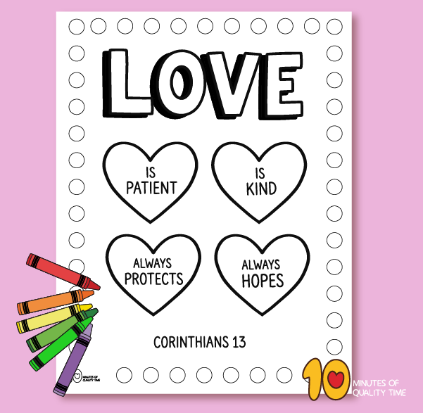 Corinthians 13 coloring page printable
