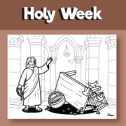 Jesus Cleansing the temple coloring page