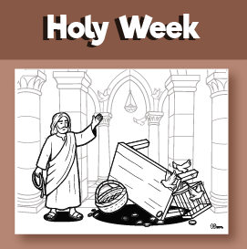 Jesus Cleansing the temple coloring page