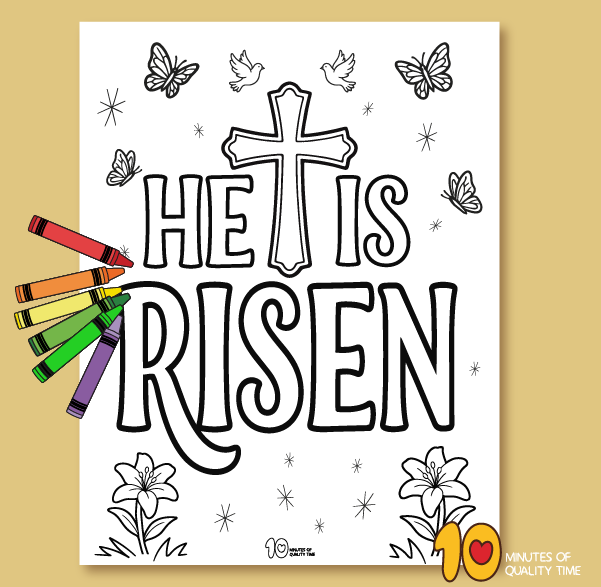 He is risen coloring page printable