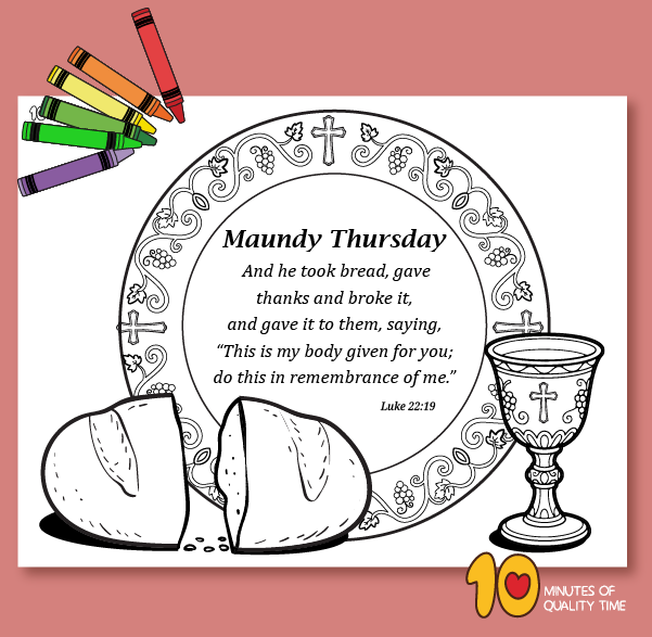 Maundy Thursday coloring page