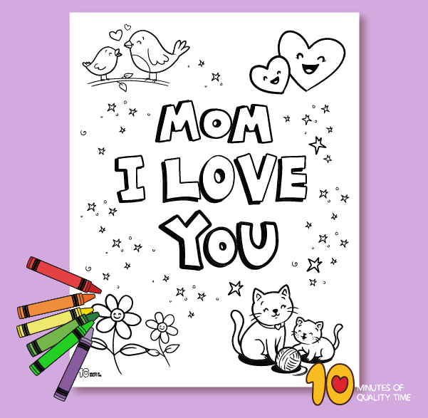 I love mom coloring pages printable