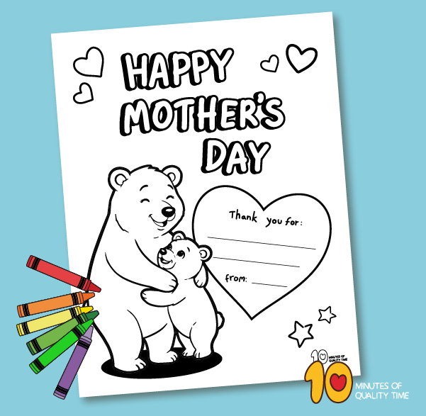 printable Mother's Day cards to color