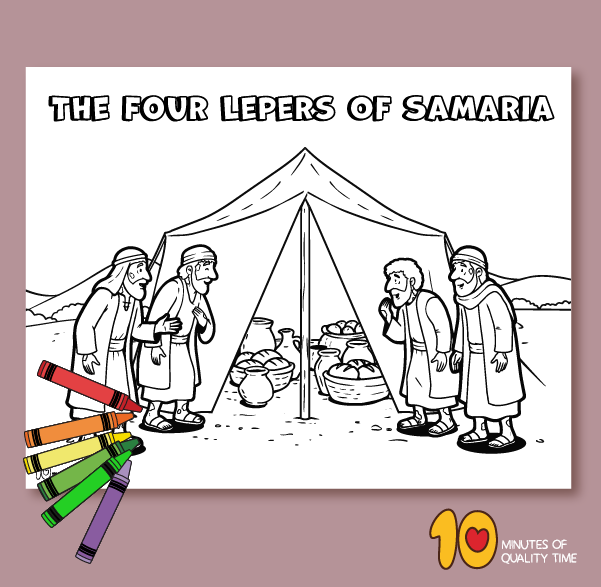 printable four lepers coloring page