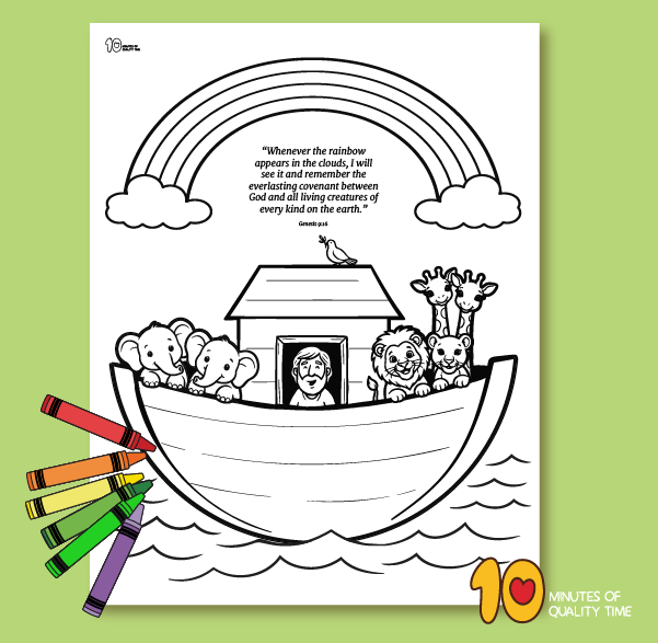 Noah's Ark coloring sheet printable