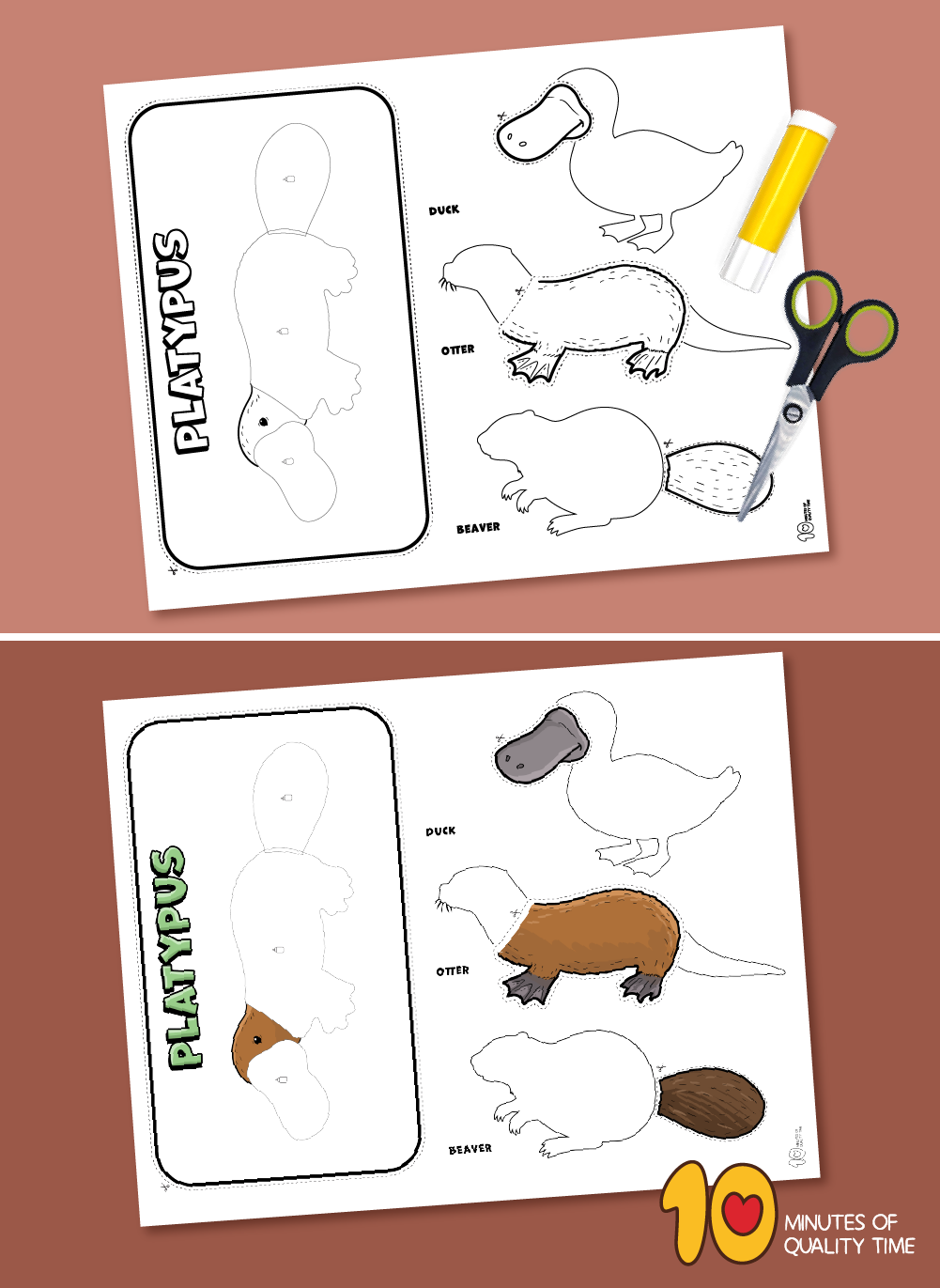 Printable platypus craft