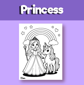 Princess and unicorn printable