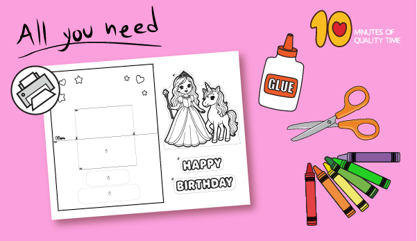 Happy birthday princess card printable