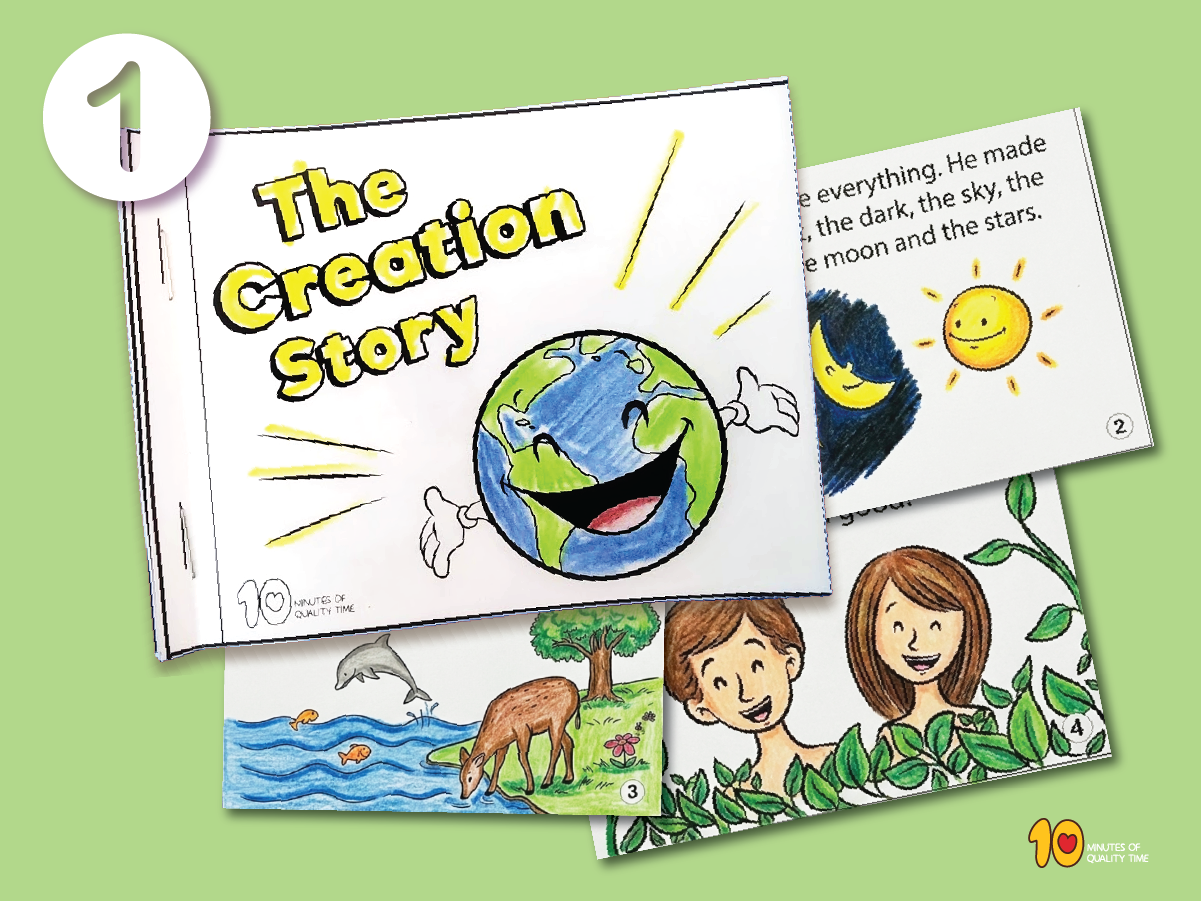 Printable Creation story foldable mini book craft for Sunday School children
