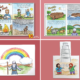 Four printable Early Genesis Bible crafts for Sunday School with a free Genesis 8:22 coloring page