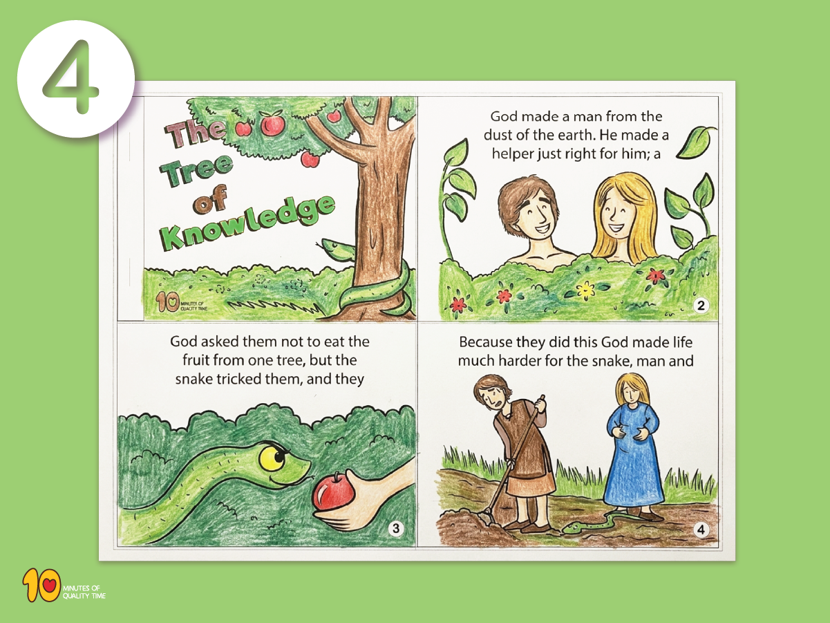 Adam and Eve and the Tree of Knowledge printable Bible story mini book