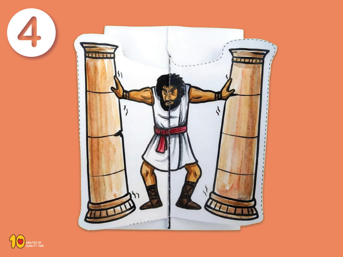 Samson pushing the pillars printable Bible craft Samson pushing the pillars printable Bible craft