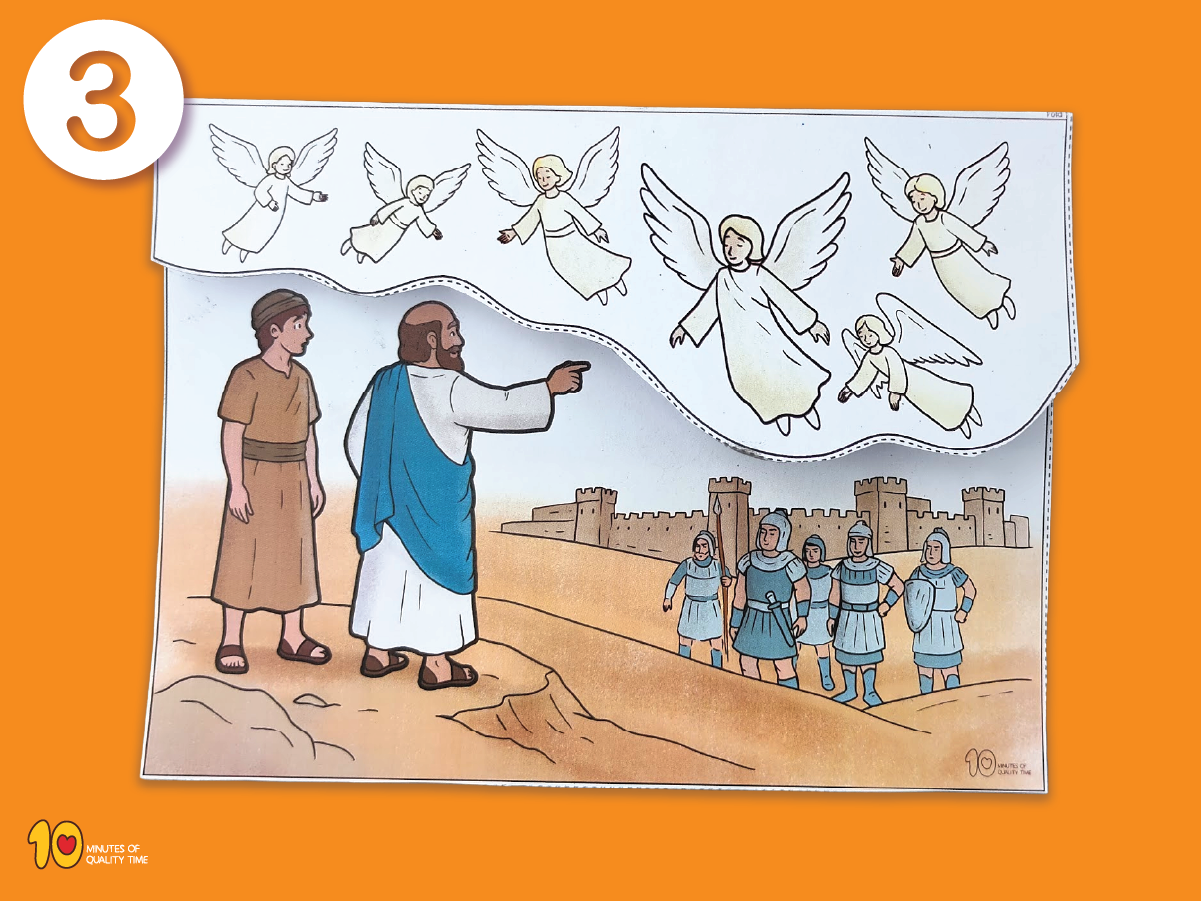 Elisha and his servant seeing an army of angels Bible craft