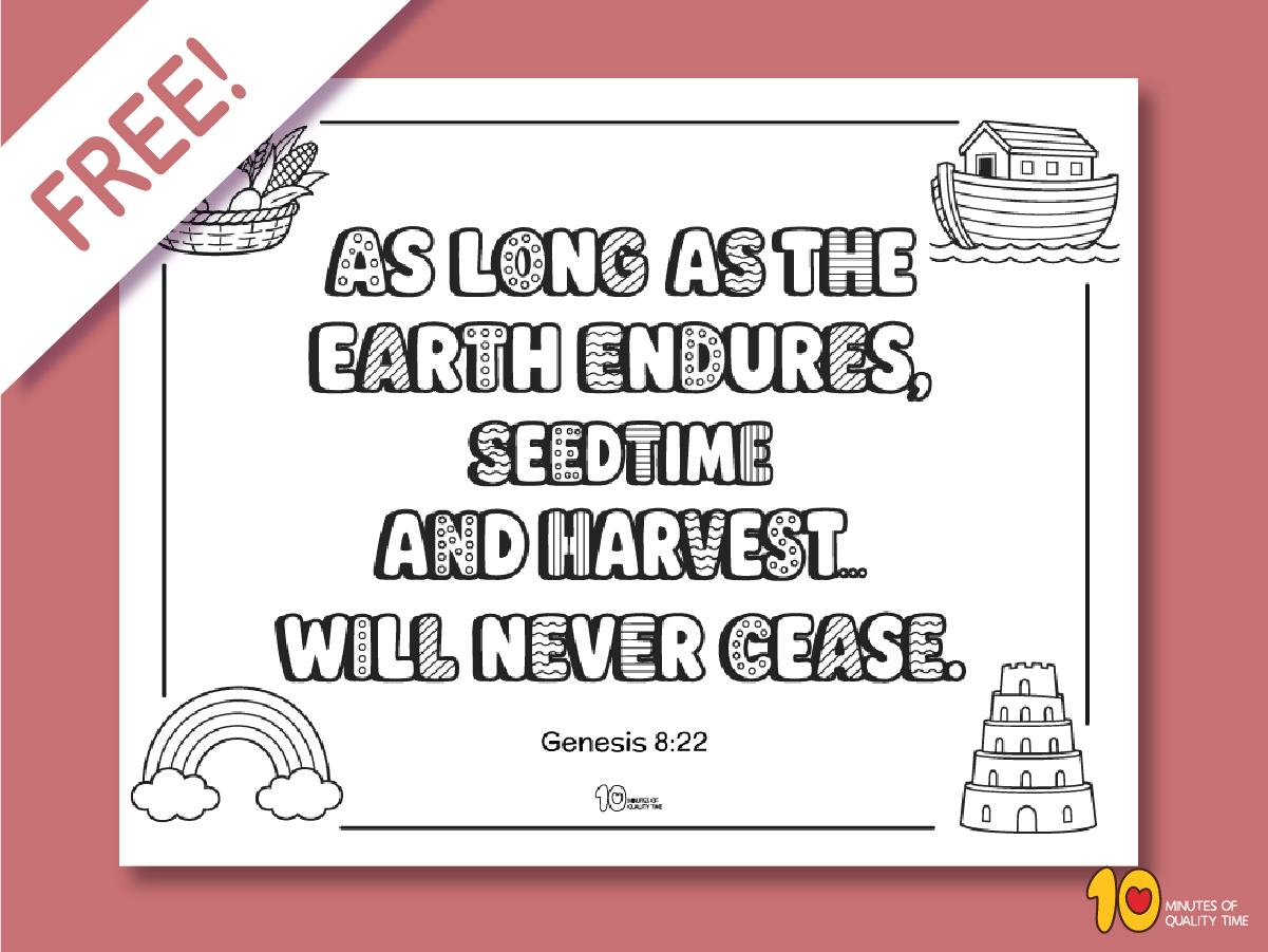 Free Genesis 8:22 coloring page with Noah’s Ark, a rainbow, harvest, and the Tower of Babel Free Genesis 8:22 coloring page with Noah’s Ark, a rainbow, harvest, and the Tower of Babel
