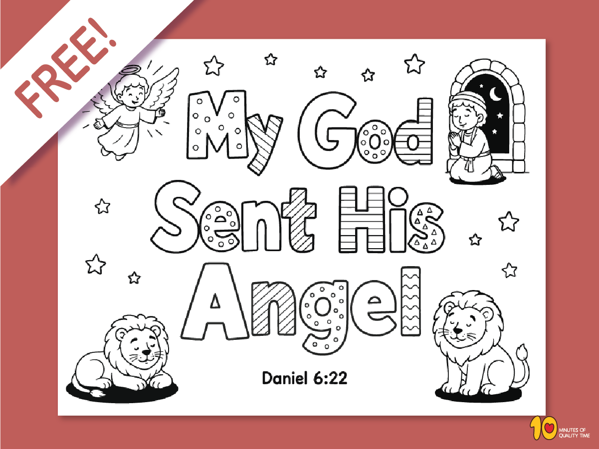 Free “My God Sent His Angel” Coloring Page