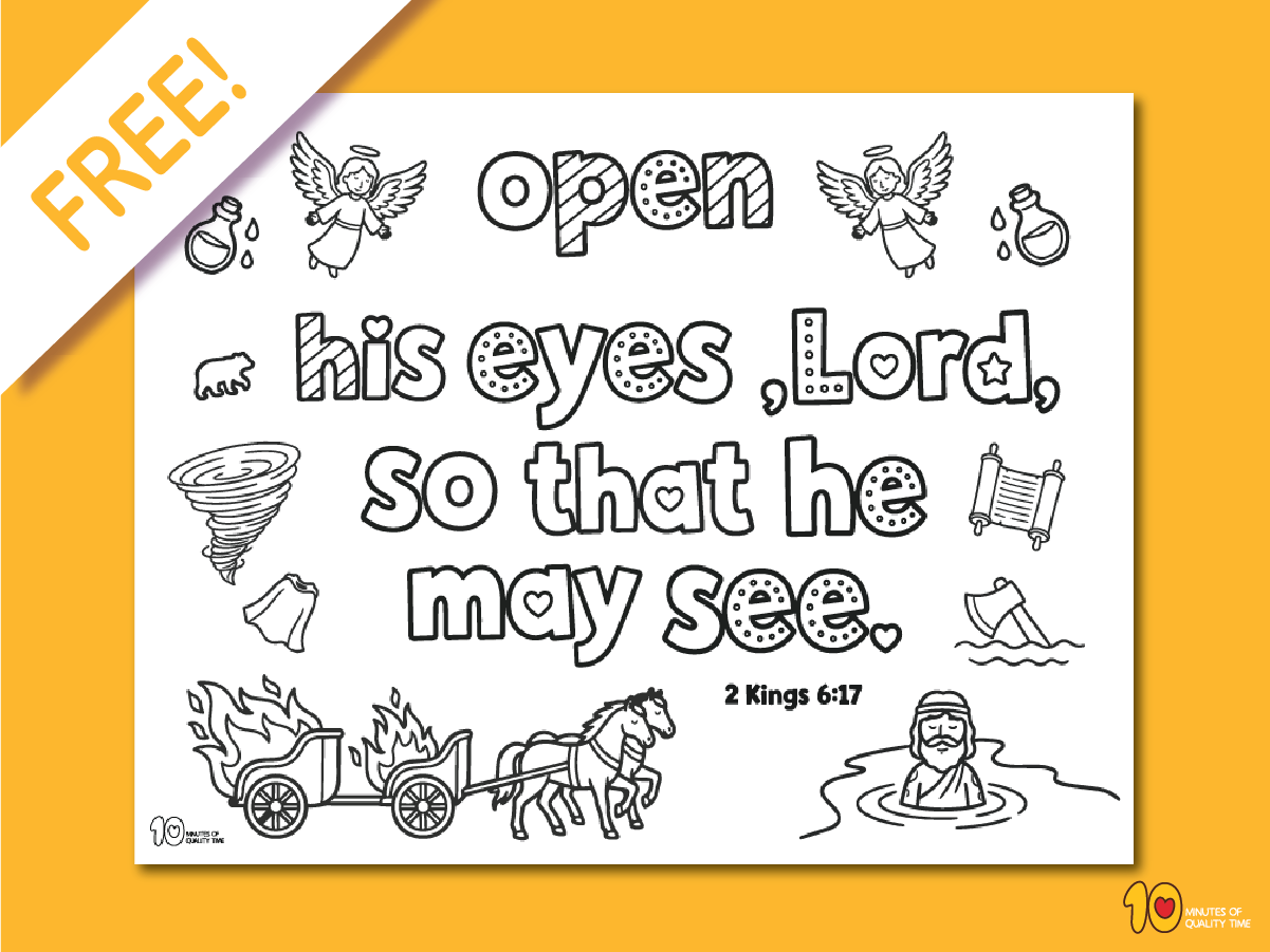 Free 2 Kings 6:17 Elisha Bible coloring page for children