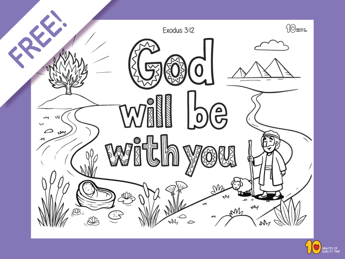 God Will Be With You Free Moses Coloring Page