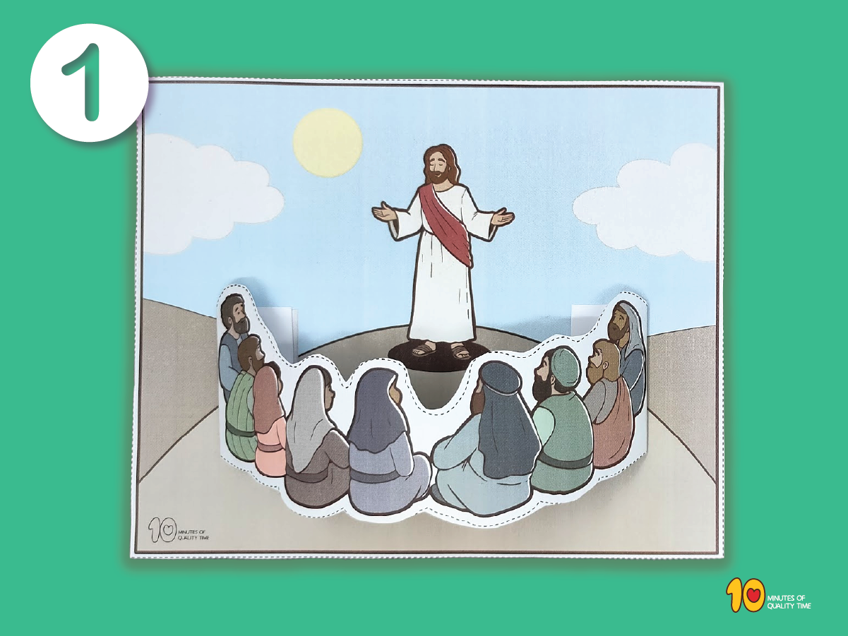 Printable Jesus teaching the crowd Sermon on the Mount Bible craft for kids Printable Jesus teaching the crowd Sermon on the Mount Bible craft for kids
