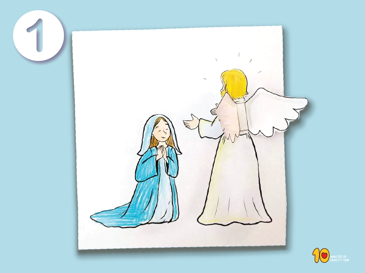 Printable angel visits Mary Bible craft for kids Printable angel visits Mary Bible craft for kids