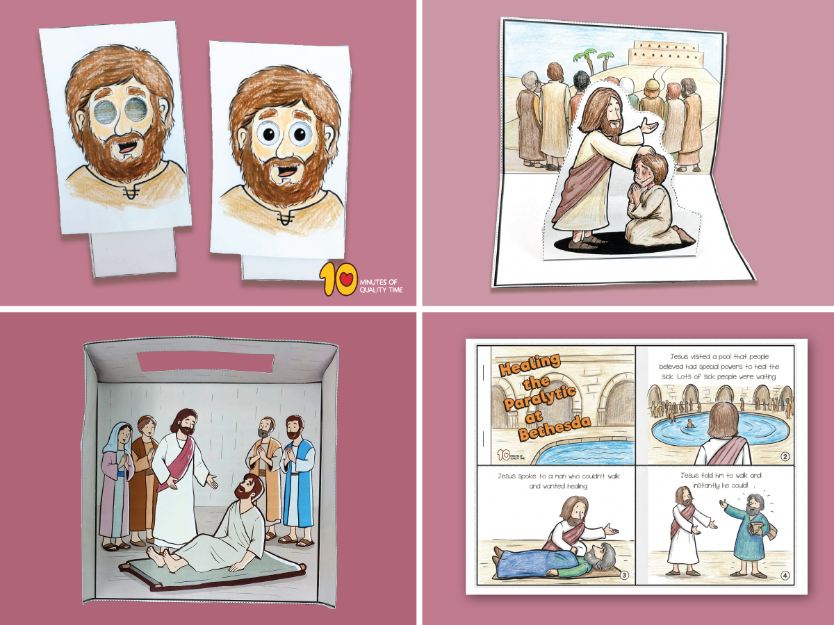 Jesus’ healing miracles Bible crafts featuring the blind man, the paralytic, the leper, Bethesda, and a free Luke 4:40 coloring page Jesus’ healing miracles Bible crafts featuring the blind man, the paralytic, the leper, Bethesda, and a free Luke 4:40 coloring page
