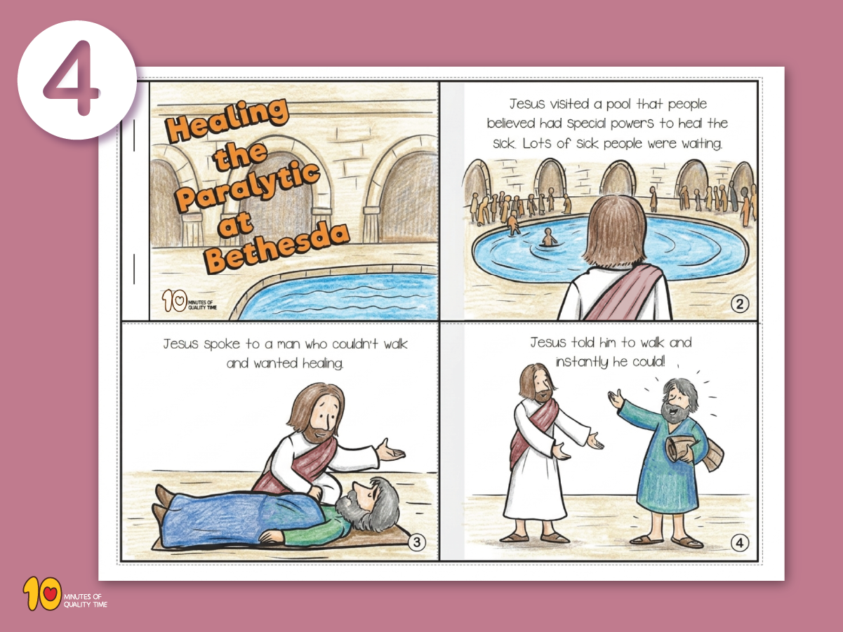 Healing the paralytic at Bethesda printable Bible craft Healing the paralytic at Bethesda printable Bible craft