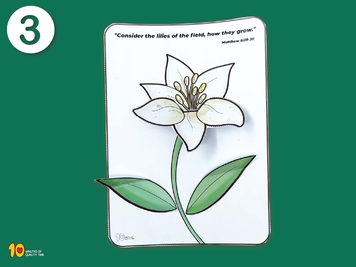 Consider the lilies of the field printable Bible craft for children Consider the lilies of the field printable Bible craft for children