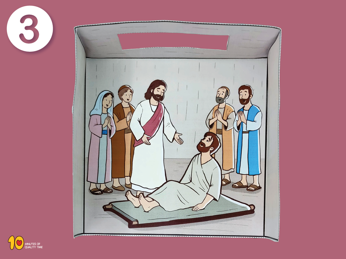 Jesus heals the paralytic printable Bible craft for Sunday School Jesus heals the paralytic printable Bible craft for Sunday School