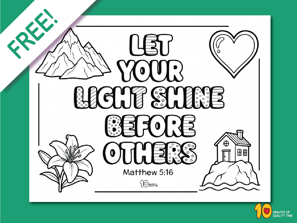 Free Matthew 5:16 Let Your Light Shine Bible coloring page for kids Free Matthew 5:16 Let Your Light Shine Bible coloring page for kids