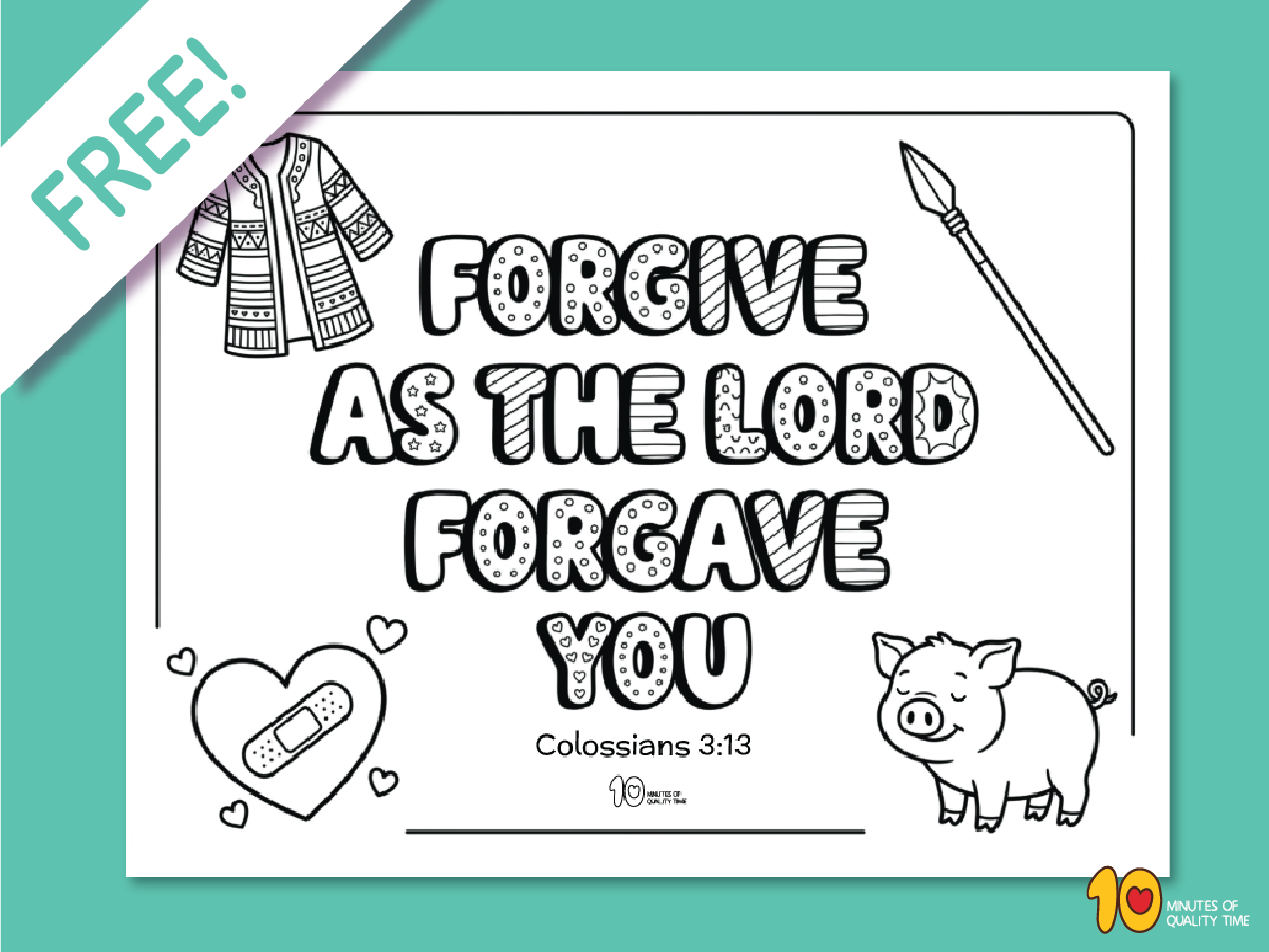 Free Colossians 3:13 Forgive as the Lord Forgave You Bible coloring page for kids Free Colossians 3:13 Forgive as the Lord Forgave You Bible coloring page for kids