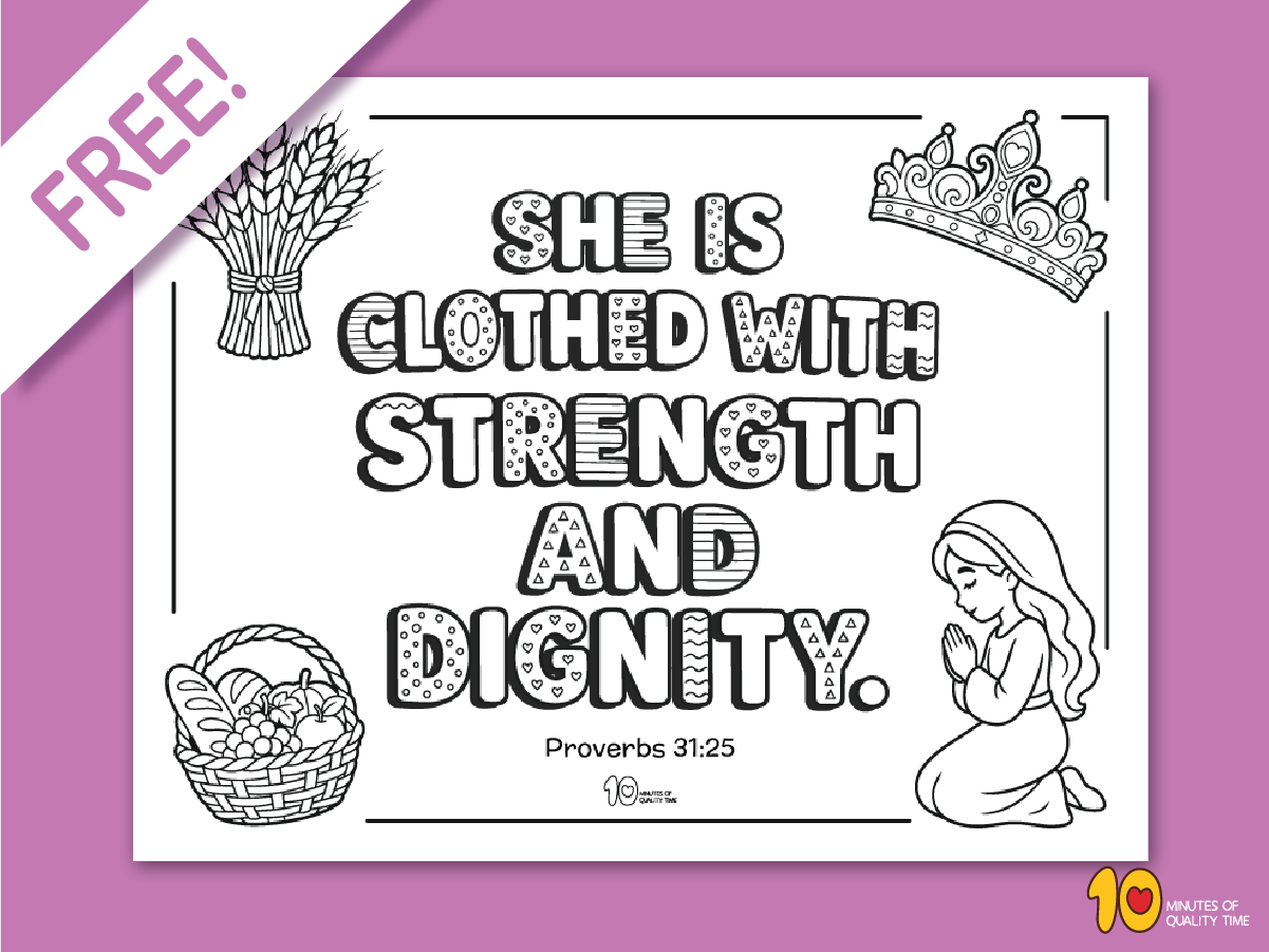 Free Proverbs 31:25 Women of Faith Bible coloring page for children Free Proverbs 31:25 Women of Faith Bible coloring page for children